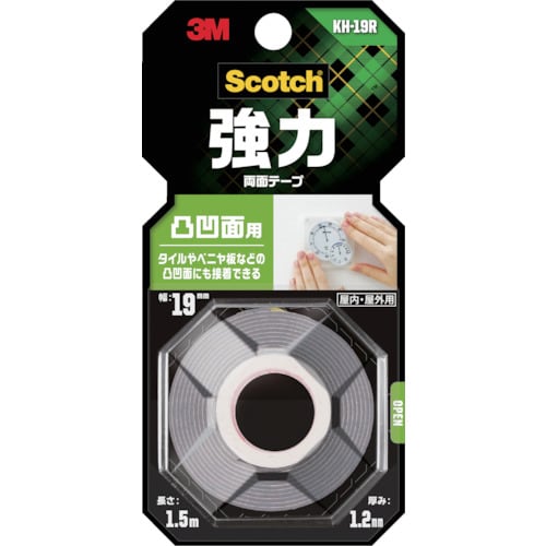 3M スコッチ 強力両面テープ 凸凹面用 19mm