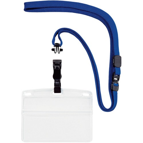 OP 吊り下げ名札 脱着式 名刺サイズ 1枚 青