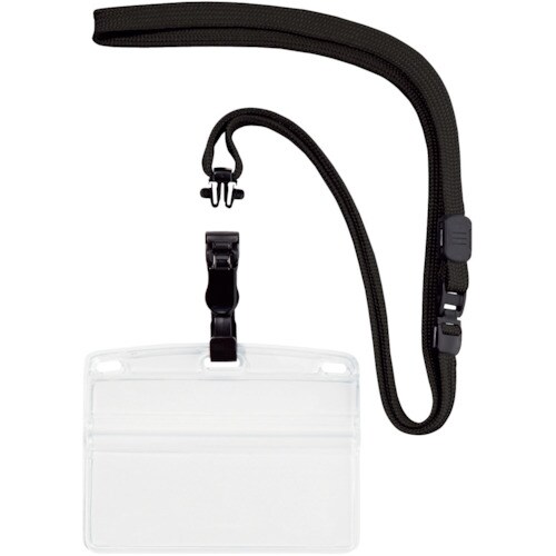 OP 吊り下げ名札 脱着式 名刺サイズ 1枚 黒