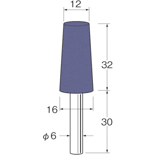 リューター 軸付グリーンカーボランダムゴム砥石外径