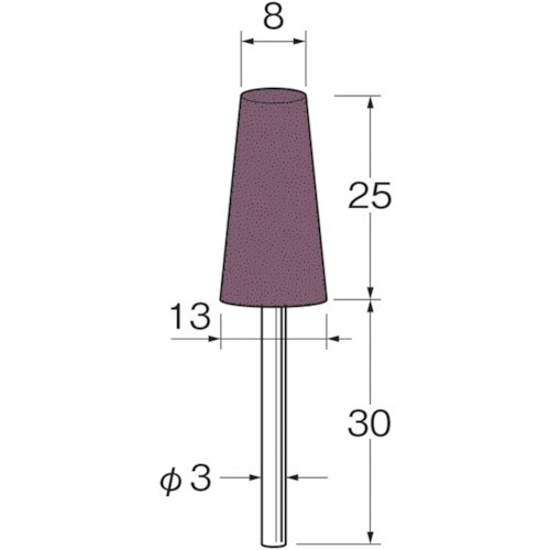リューター 軸付グリーンカーボランダムゴム砥石外径