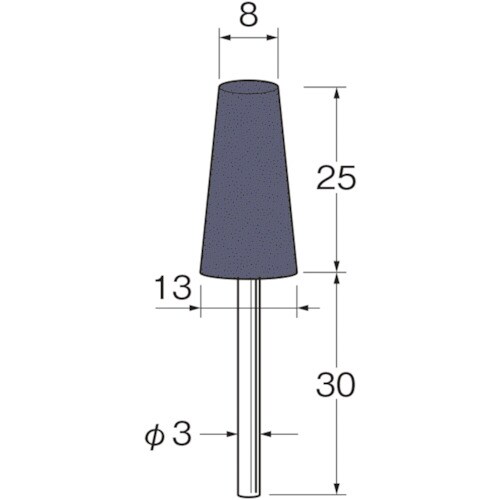 リューター 軸付グリーンカーボランダムゴム砥石外径