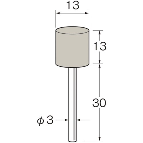 リューター 軸付弾性砥石(UB砥石)外径(mm):