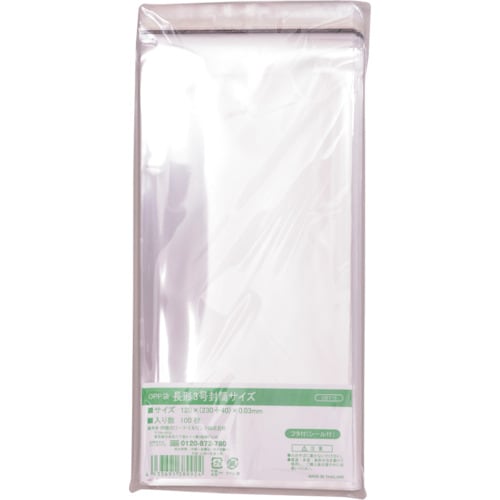 IRL OPP袋フタ付シール付き 長形3号封筒サイ