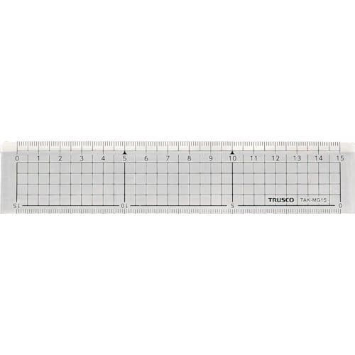 TRUSCO アクリル定規 メタルガイド付き 15