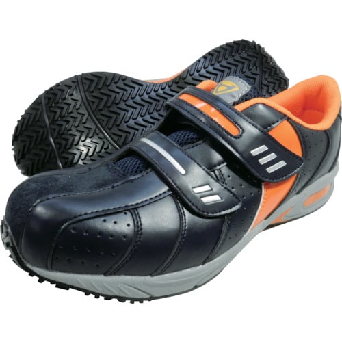 日進 マジックタイプ樹脂先芯入りスニーカー ネイビ