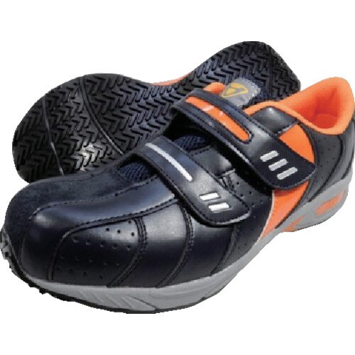 日進 マジックタイプ樹脂先芯入りスニーカー ネイビ