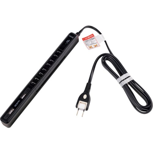 ELPA 4P2mスリム回転USBタップ