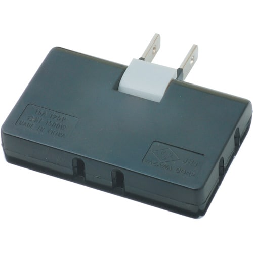 YAZAWA 耐トラ付コーナータップ3個口黒