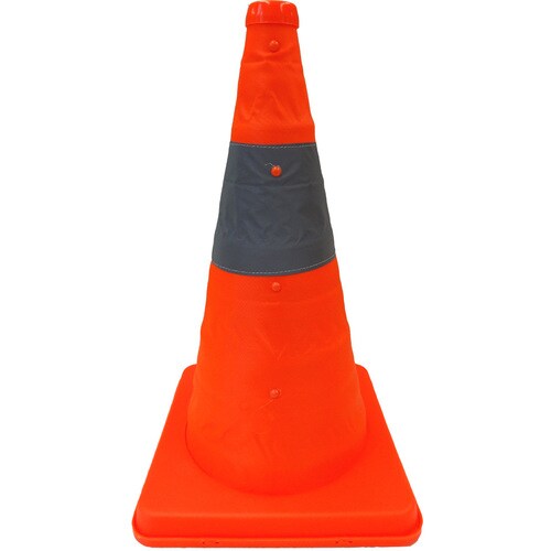 ミズケイ 伸縮式三角コーン 41cm(オレンジ)