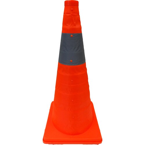 ミズケイ 伸縮式三角コーン 62cm(オレンジ)
