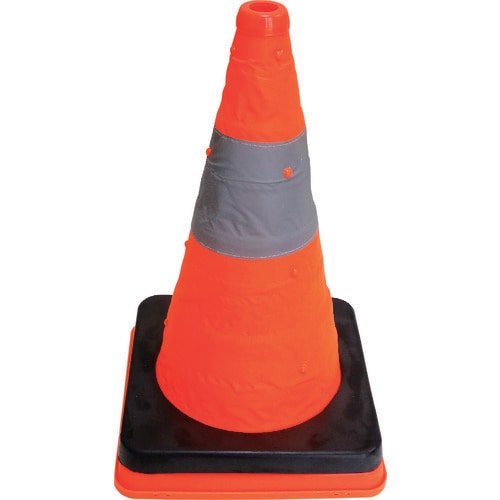 ミズケイ 伸縮式三角コーン41cm(オレンジ)コー