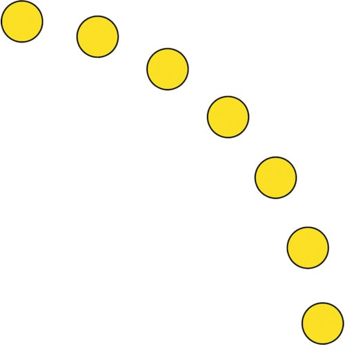 ユニット ユニピタ ドア開閉表示ステッカー丸型 黄