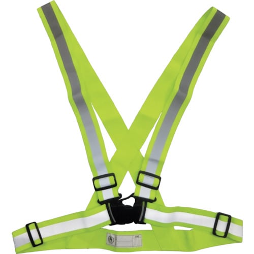 富士手袋 伸縮安全テープベスト 蛍光イエロー