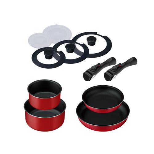 取っ手が外せるフライパン・なべ 11点セット