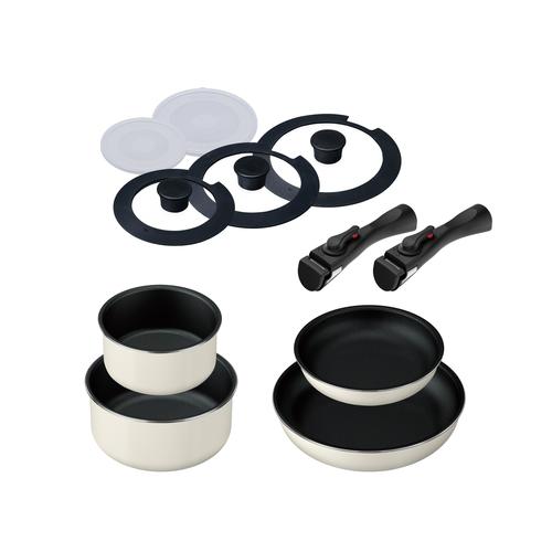 取っ手が外せるフライパン・なべ 11点セット