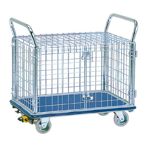 上蓋付き金網台車 ブレーキフットタイプ