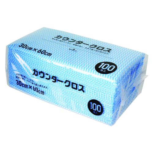 カウンタークロス60×30cm100枚青 16個入
