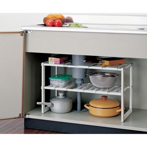 シンク下フリーラック伸縮タイプ