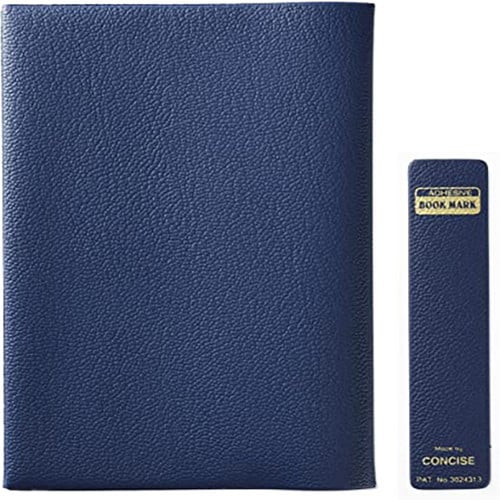 皮革調ブックカバー 新書判サイズ(大) 紺×3