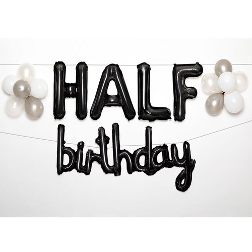 ウォールデコバルーン ハーフBD 黒×2