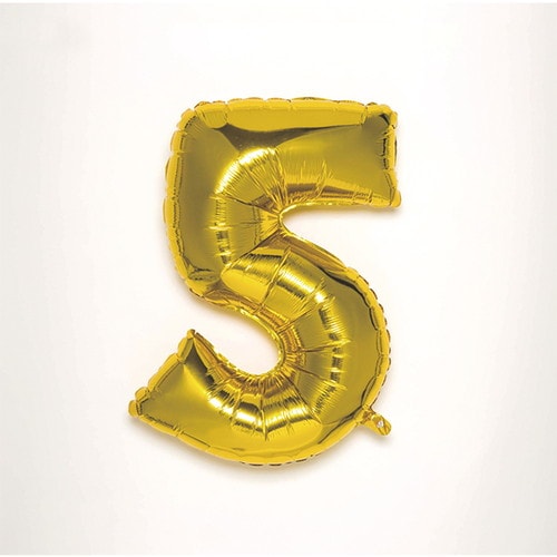 ナンバーバルーン【5】 ゴールド 3個入