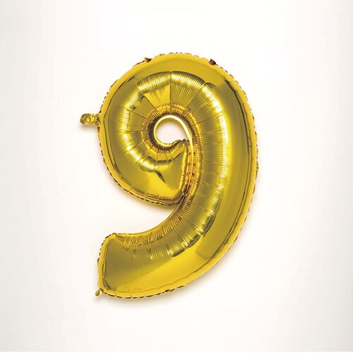 ナンバーバルーン【9】 ゴールド 3個入
