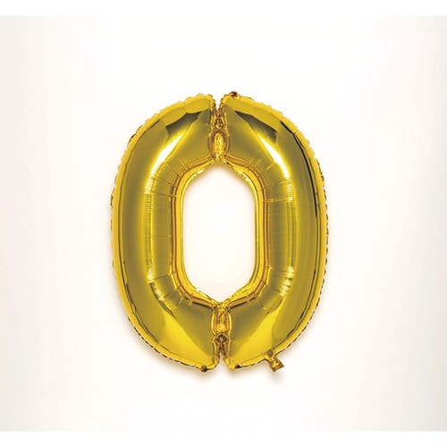 ナンバーバルーン【0】 ゴールド 3個入