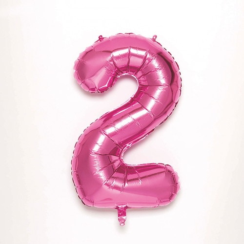 ナンバーバルーン【2】 ピンク 3個入