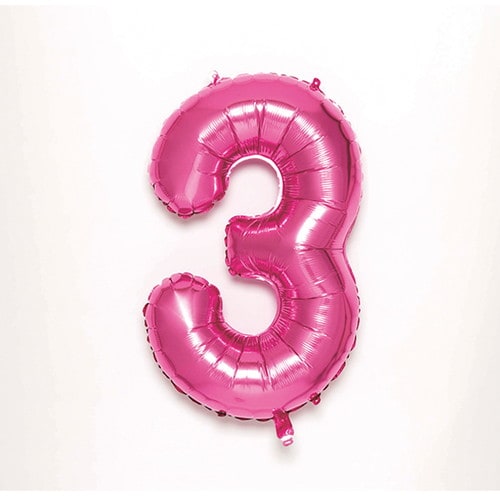 ナンバーバルーン【3】 ピンク 3個入