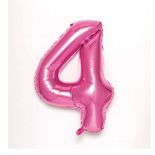 ナンバーバルーン【4】 ピンク 3個入