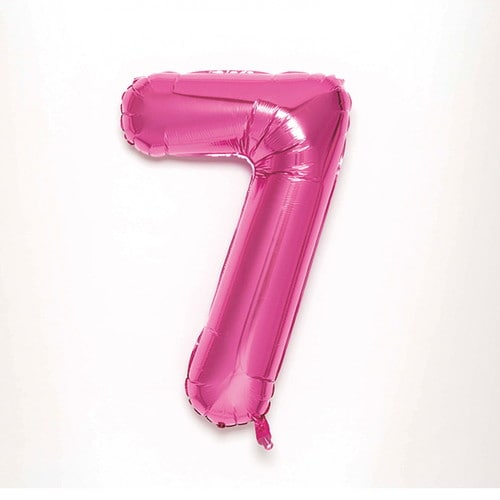 ナンバーバルーン【7】 ピンク 3個入
