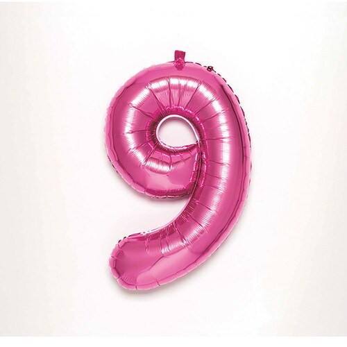 ナンバーバルーン【9】 ピンク 3個入