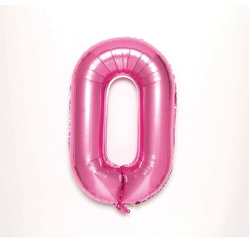 ナンバーバルーン【0】 ピンク 3個入