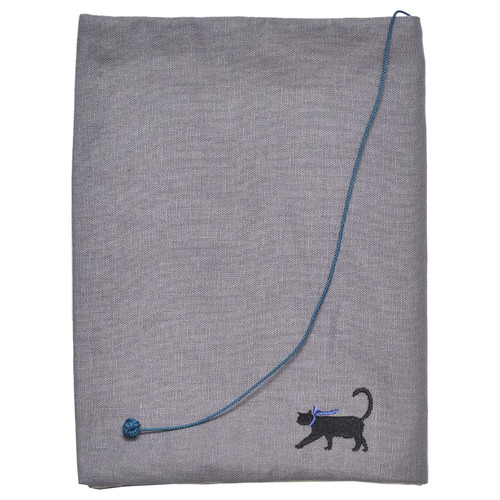 布のブックカバ−新書サイズ 黒ネコ柄 2個入