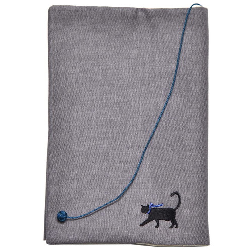 布のブックカバ−四六サイズ 黒ネコ柄 2個入