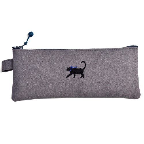 布のペンケ−ス 黒ネコ柄 2個入