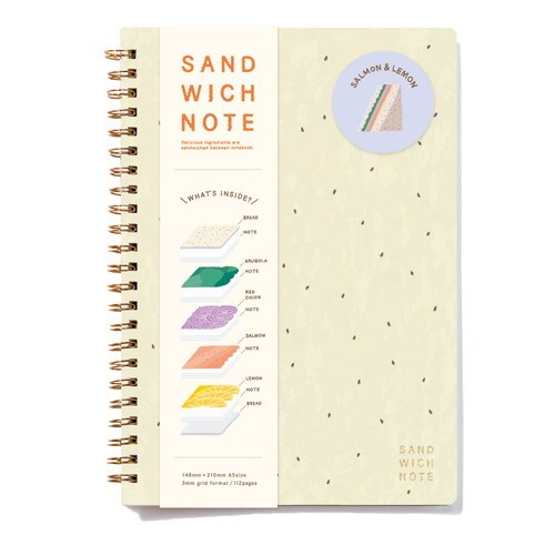 サンドイッチ リングノートA5サーモン&レモン×2