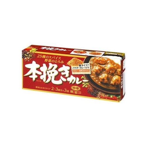 本挽きカレー 中辛 32.5x3 x6