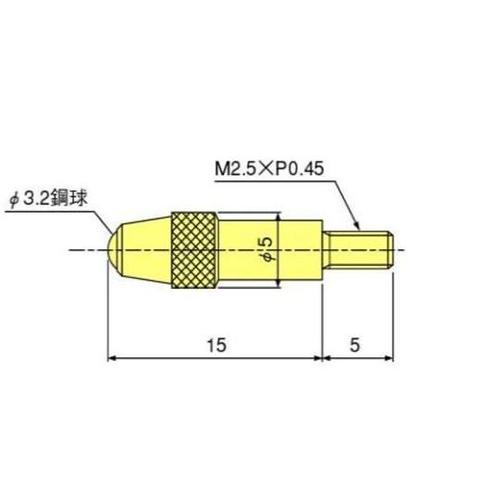 測定子(1/8スチール15L)φ3.2鋼球