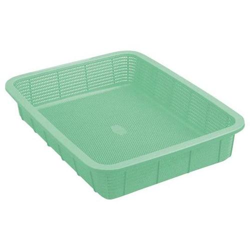 角カゴ浅型 大 ライトグリーン 20個入