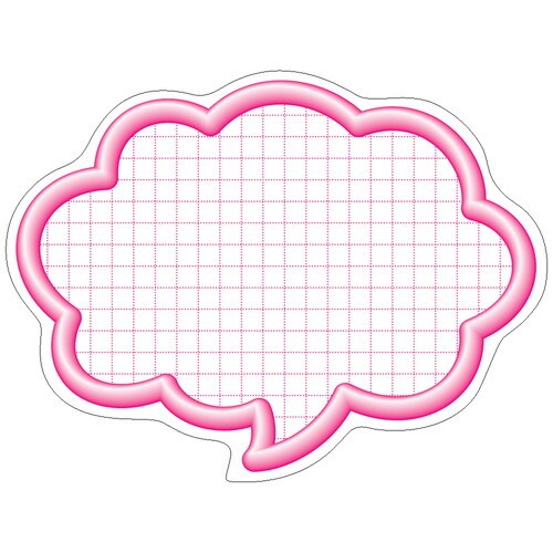 抜型カード 立体枠 吹出し 大 ピンク 5冊入