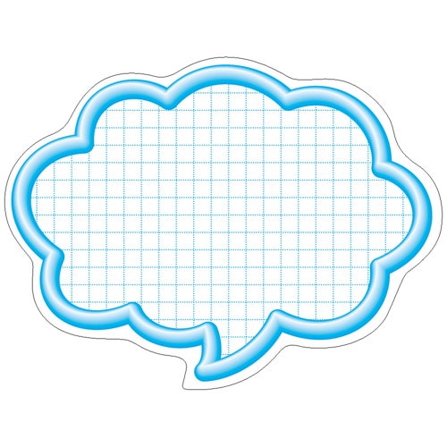 抜型カード 立体枠 吹出し 大 ブルー 5冊入