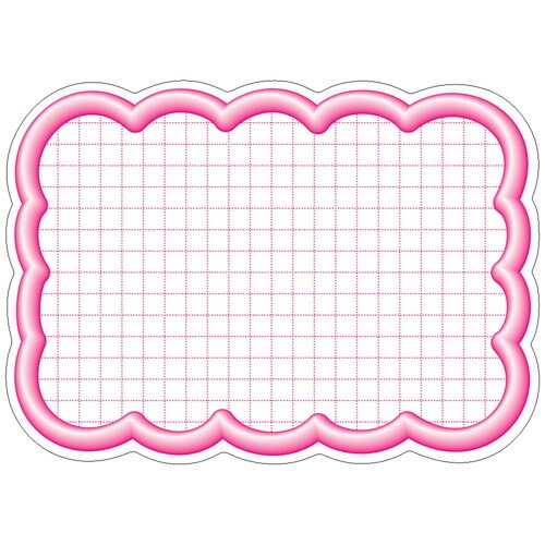 抜型カード 立体枠 雲 大 ピンク 5冊入