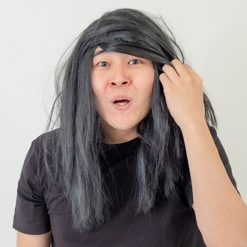 お笑いかつら ボサボサ長髪かつら