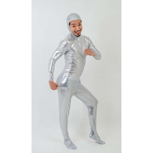 おもしろ着ぐるみ 全身タイツ シルバーM