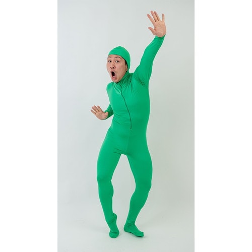 おもしろ着ぐるみ 全身タイツ 緑 L