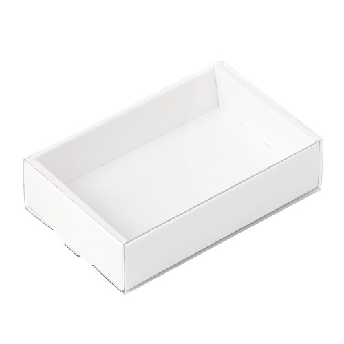 透明スリーブ付カラーボックスM ホワイト 30P