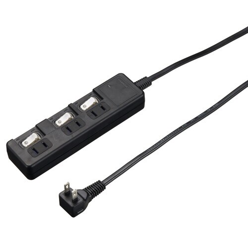 雷ガード付3個口節電タップ3mブラック