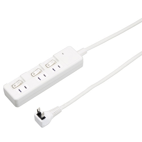 雷ガード付3個口節電タップ3mホワイト